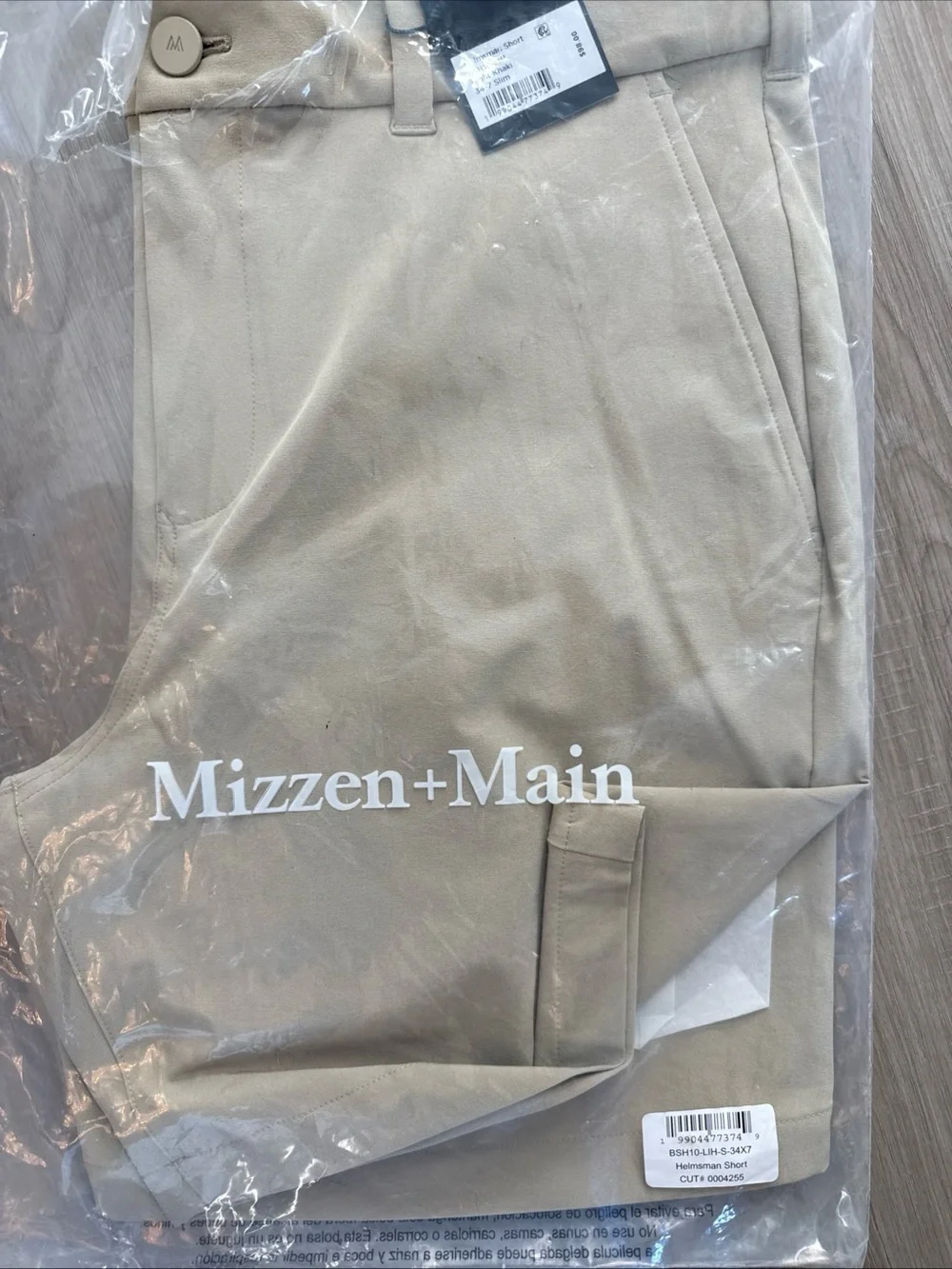 Mizzen+Main Helmsman Shorts Light khaki $98 MSRP Size 34 7” Slim
